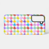 Coque Samsung Galaxy Multicolor Houndstooth+Motif blanc (Verso Horizontal)