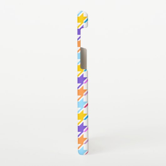 Coque Samsung Galaxy Multicolor Houndstooth+Motif blanc (Côté gauche)