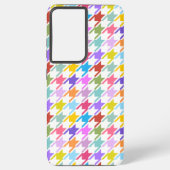 Coque Samsung Galaxy Multicolor Houndstooth+Motif blanc (Verso)
