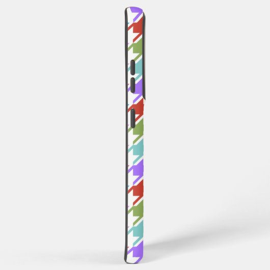 Coque Samsung Galaxy Multicolor Houndstooth+Motif blanc (Côté droit)