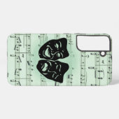 Coque Samsung Galaxy Musique verte et masques grecs de théâtre (Verso Horizontal)