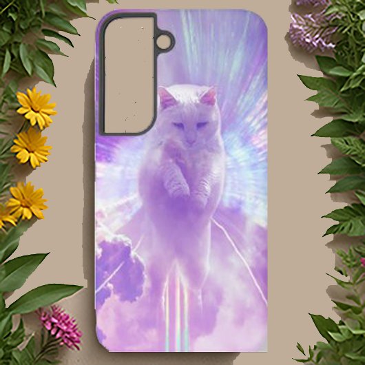Coque Samsung Galaxy Mystic Purple Chat Surreal Galaxy Coque Art