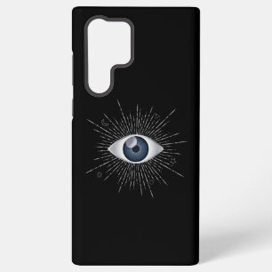 Coque Samsung Galaxy Mystic Silver & Blue Evil Eye Nazar Mati sur fond