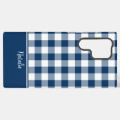 Coque Samsung Galaxy Navy Gingham Check MagSafe Tough (Verso Horizontal)