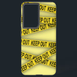 Coque Samsung Galaxy Ne pas rester à l'écart ne pas traverser la bande<br><div class="desc">Bande de police jaune avec lettrage Garder dehors</div>
