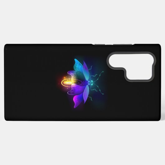 Coque Samsung Galaxy Neon Firefly sur noir (Verso Horizontal)