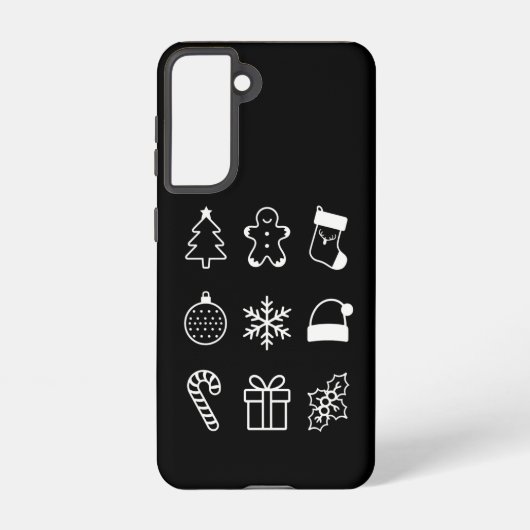 Coque Samsung Galaxy Noël Doodé pain d'épice bonbons Noël (Verso)