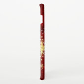 Coque Samsung Galaxy Noël Golden Snowflakes sur Arrière - plan rouge (Côté droit)