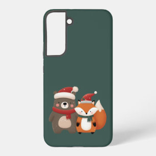 Coque Samsung Galaxy Noël/hiver Mignonne Ours et renard