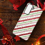 Coque Samsung Galaxy Noël rayé<br><div class="desc">Glittery Striped Christmas Samsung Galaxy S21 Coque</div>