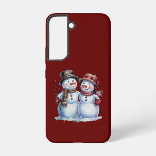 Coque Samsung Galaxy Noël Snowman vacances Vintages (Verso)