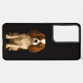 Coque Samsung Galaxy Noir 4 Luxe Galaxy S21 Plus, Cavalier Spaniel (Verso Horizontal)