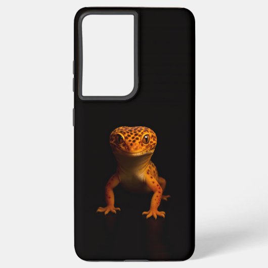 Coque Samsung Galaxy Noir 4 Luxe Galaxy S21 Plus, Gecko Léopard (Verso)