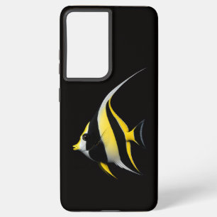 Coque Samsung Galaxy Noir 4 Luxe Galaxy S21 Ultra, Poisson-ange royal
