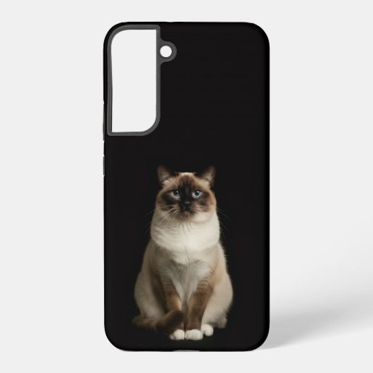 Coque Samsung Galaxy Noir 4 Luxe Galaxy S22 Plus, Chat Birman (Verso)