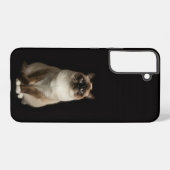 Coque Samsung Galaxy Noir 4 Luxe Galaxy S22 Plus, Chat Birman (Verso Horizontal)