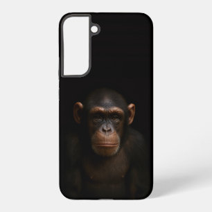 Coque Samsung Galaxy Noir 4 Luxe Galaxy S22 Plus, Chimpanzé Serein