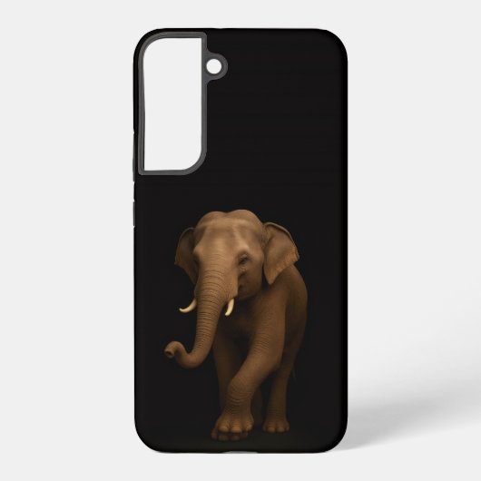 Coque Samsung Galaxy Noir 4 Luxe Galaxy S22 Plus, Éléphant d'Inde (Verso)