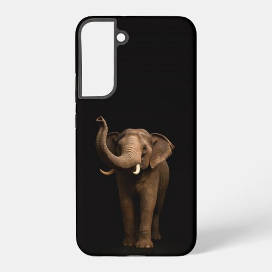 Coque Samsung Galaxy Noir 4 Luxe Galaxy S22 Plus, Éléphant Puissant (Verso)