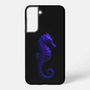 Coque Samsung Galaxy Noir 4 Luxe Galaxy S22 Plus, Hippocampe Bleu Viole