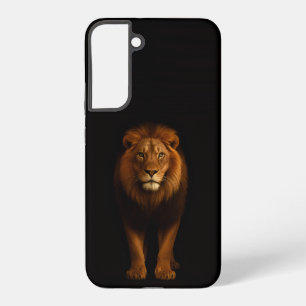 Coque Samsung Galaxy Noir 4 Luxe Galaxy S22 Plus, Lion Majestueux