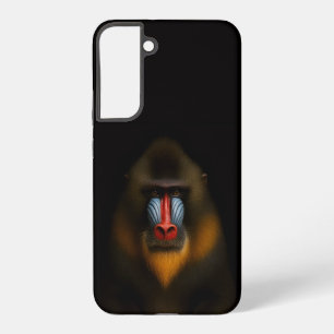 Coque Samsung Galaxy Noir 4 Luxe Galaxy S22 Plus, Mandrill Singe