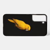 Coque Samsung Galaxy Noir 4 Luxe Galaxy S22 Plus, Perruche dorée (Verso Horizontal)