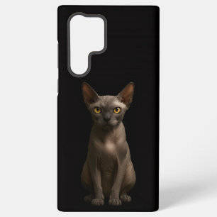 Coque Samsung Galaxy Noir 4 Luxe Galaxy S22 Ultra, Chat Sphynx