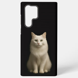 Coque Samsung Galaxy Noir 4 Luxe Galaxy S22 Ultra, Chat Turc Angora