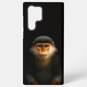 Coque Samsung Galaxy Noir 4 Luxe Galaxy S22 Ultra, Langur rouge douc