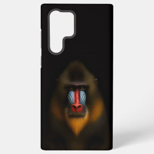 Coque Samsung Galaxy Noir 4 Luxe Galaxy S22 Ultra, Mandrill Singe