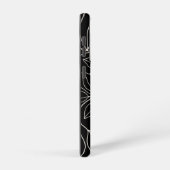 Coque Samsung Galaxy Noir blanc abstrait lignes de tige feuilles ondulé (Côté droit)