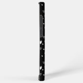 Coque Samsung Galaxy Noir Blanc Doodle Hearts Motif Monogramme Nom (Côté droit)