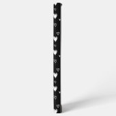 Coque Samsung Galaxy Noir Blanc Doodle Hearts Motif Monogramme Nom (Côté gauche)