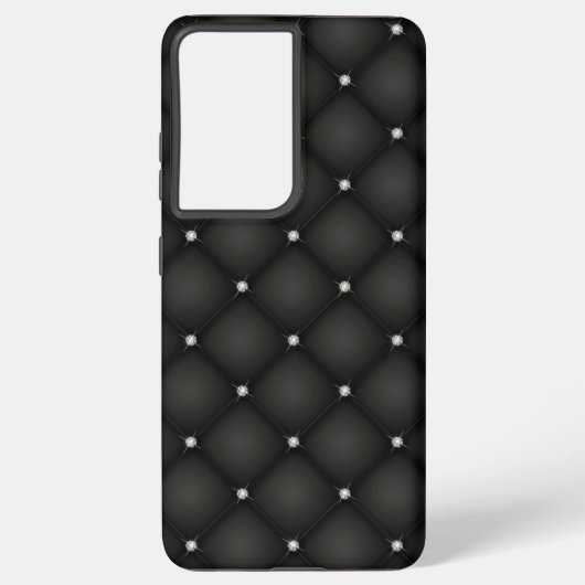 Coque Samsung Galaxy Noir de luxe avec diamant américain (Verso)