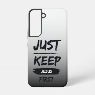 Coque Samsung Galaxy Noir Gardez Jésus en premier