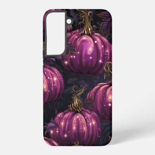 COQUE SAMSUNG GALAXY NOIR GOTHIQUE AVEC DES CITROUILLES ROULEAUX FONCÉS (Verso)