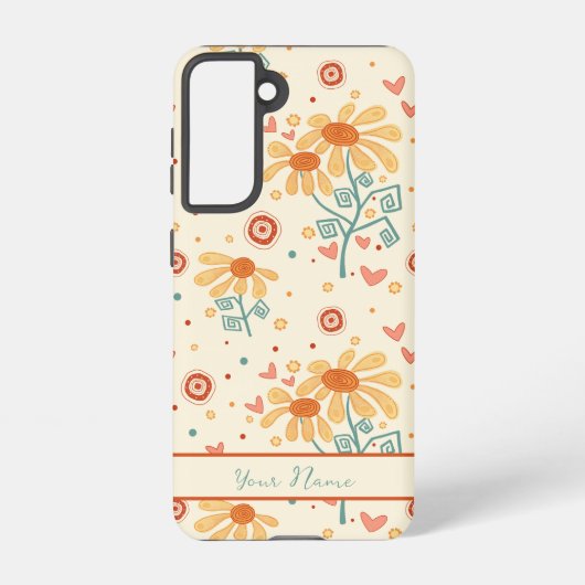 Coque Samsung Galaxy Nom Customisé du motif floral mignon (Verso)