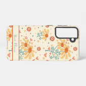 Coque Samsung Galaxy Nom Customisé du motif floral mignon (Verso Horizontal)