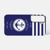 Coque Samsung Galaxy Nom de famille marine bleu marine moderne (Verso Horizontal)