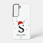 Coque Samsung Galaxy Nom de la lettre Santa Hat | Monogramme | Initiale (Verso)