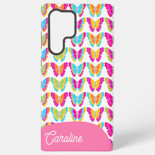 Coque Samsung Galaxy Nom de papillons arc-en-ciel multicolores mignons