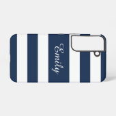 Coque Samsung Galaxy Nom de rayures bleu marine moderne (Verso Horizontal)