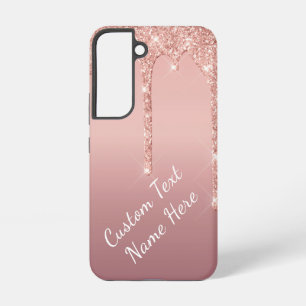 Coque Samsung Galaxy Nom de texte personnalisé Rose Gold Blush Parties