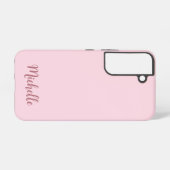 Coque Samsung Galaxy Nom du monogramme de script or Rose personnalisé (Verso Horizontal)