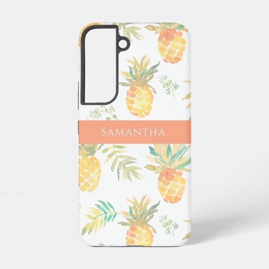 Coque Samsung Galaxy Nom du Motif d'été tropical à l'ananas (Verso)