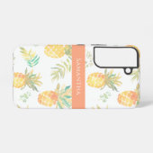 Coque Samsung Galaxy Nom du Motif d'été tropical à l'ananas (Verso Horizontal)
