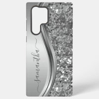 Nom manuscrit Argent Metal Faux Parties scintillan