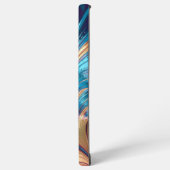 Coque Samsung Galaxy Nom manuscrit Fractal Blue Gold moderne Coque-Mat (Côté gauche)