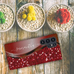 Coque Samsung Galaxy Nom manuscrit Glam Red Metal Parties scintillant s<br><div class="desc">Le design est une photo et les coques ne sont pas faits avec de la parties scintillant, des paillettes, des métaux ou des bois. Cette conception est également disponible sur d'autres modèles de téléphone. Choisissez Type de périphérique pour voir d'autres iPhone, Samsung Galaxy ou coques Google. Certains styles peuvent être...</div>